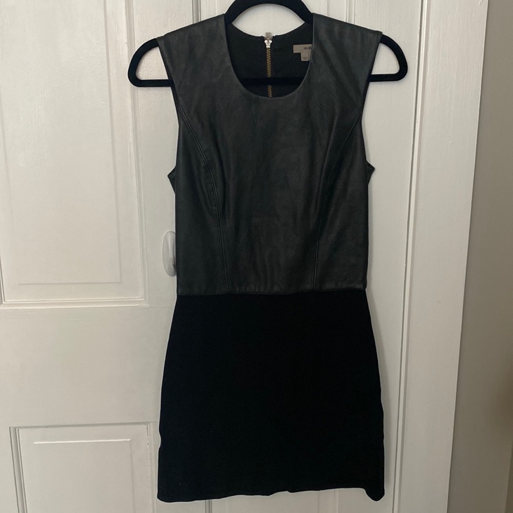 Helmut Lang leather mini dress